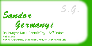 sandor germanyi business card